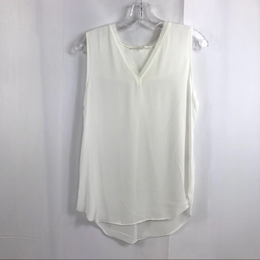 Violet + Claire White Sleeveless Hi Lo Top M
